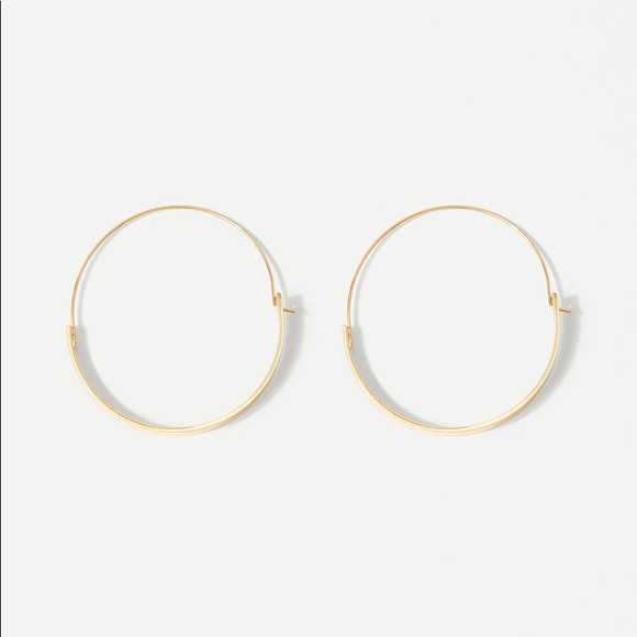 SLOANE Gold Simple Hoop Earring - Picture 2 of 4
